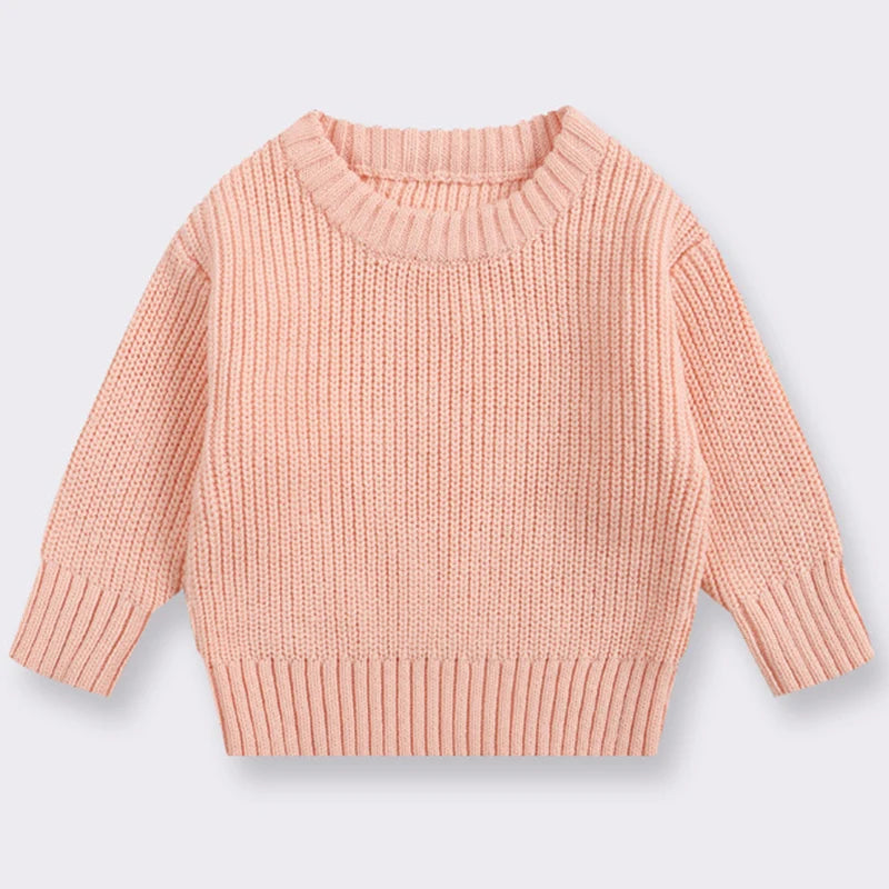 Suéteres de bebé Otoño Invierno niños niñas de manga larga suéter de punto de Color puro bebé niños niñas suéter suéteres ropa