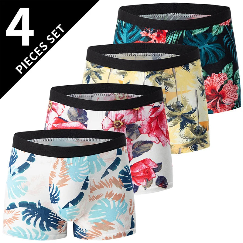 Ropa interior para padres e hijos para hombres y adolescentes, pantalones cortos con estampado Simple y a la moda, pantalones cortos informales con cintura elástica Joker, 4/10 piezas