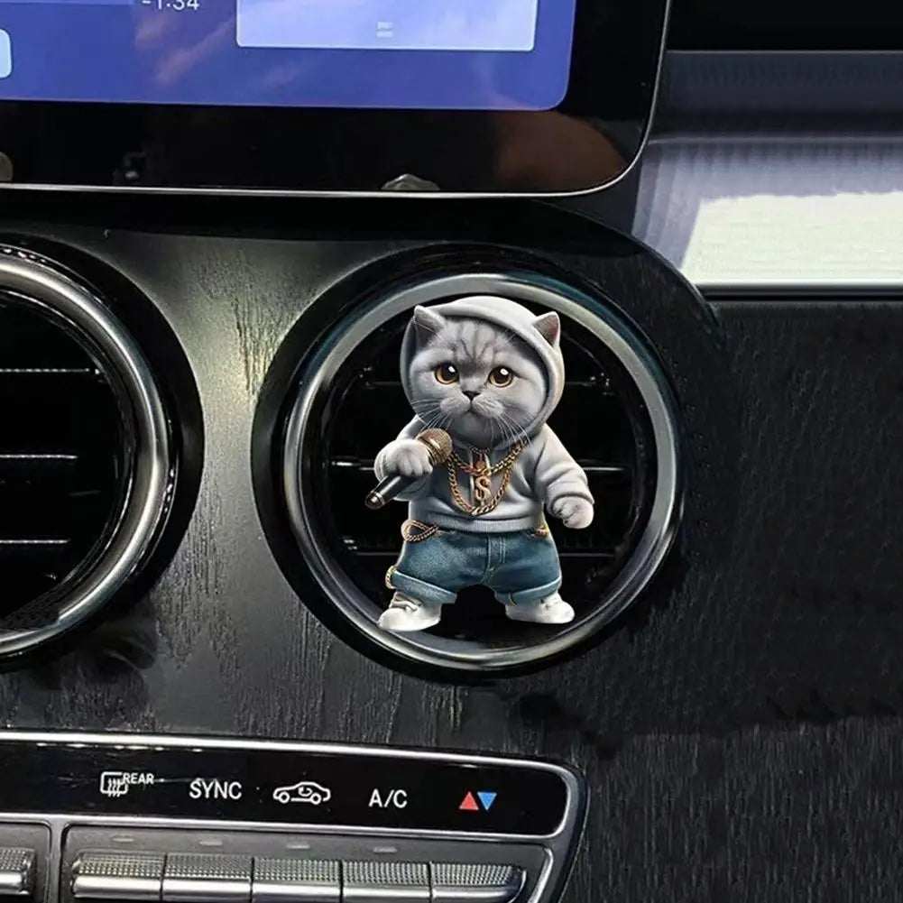 Clips de Perfume para salida de coche, ambientador de aire acondicionado, aromaterapia, lindo gato/perro, accesorios de decoración Interior, herramientas