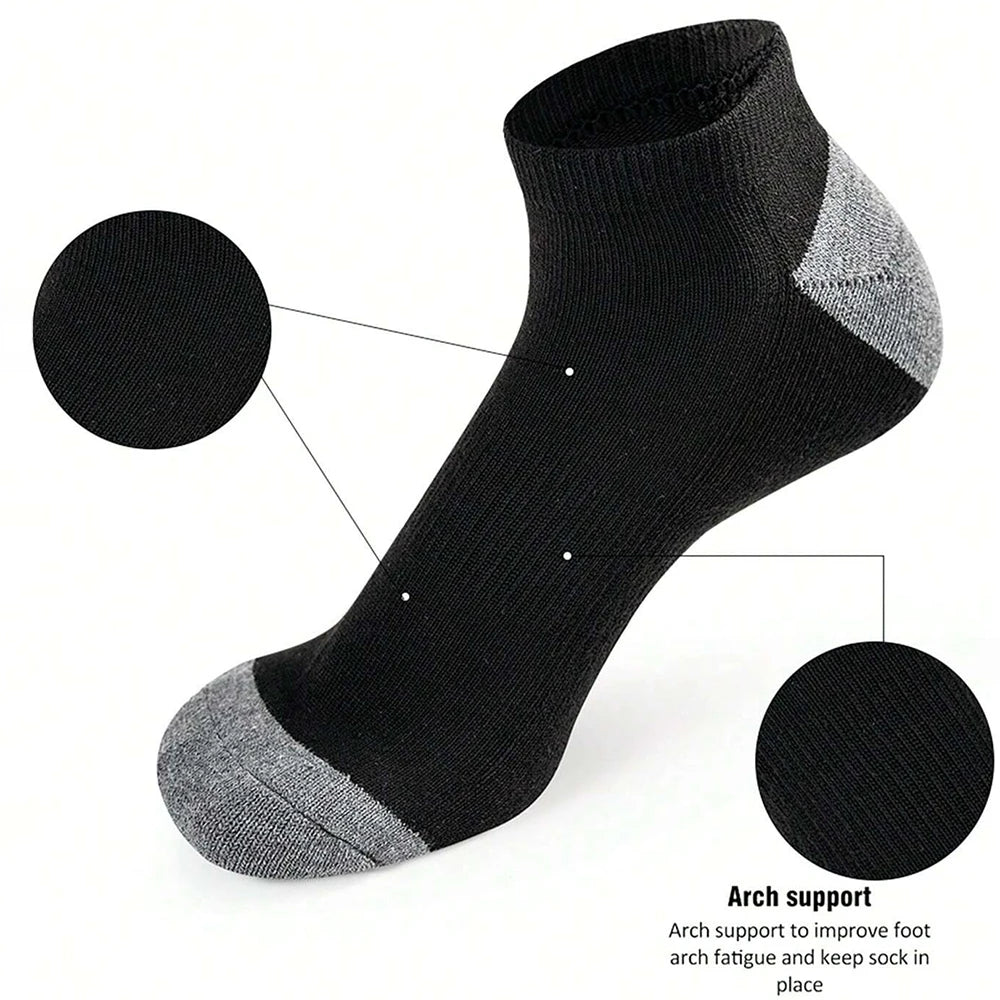 10 pares de calcetines cómodos y transpirables que absorben el sudor a prueba de olores calcetines de Color sólido de corte bajo adecuados para actividades al aire libre