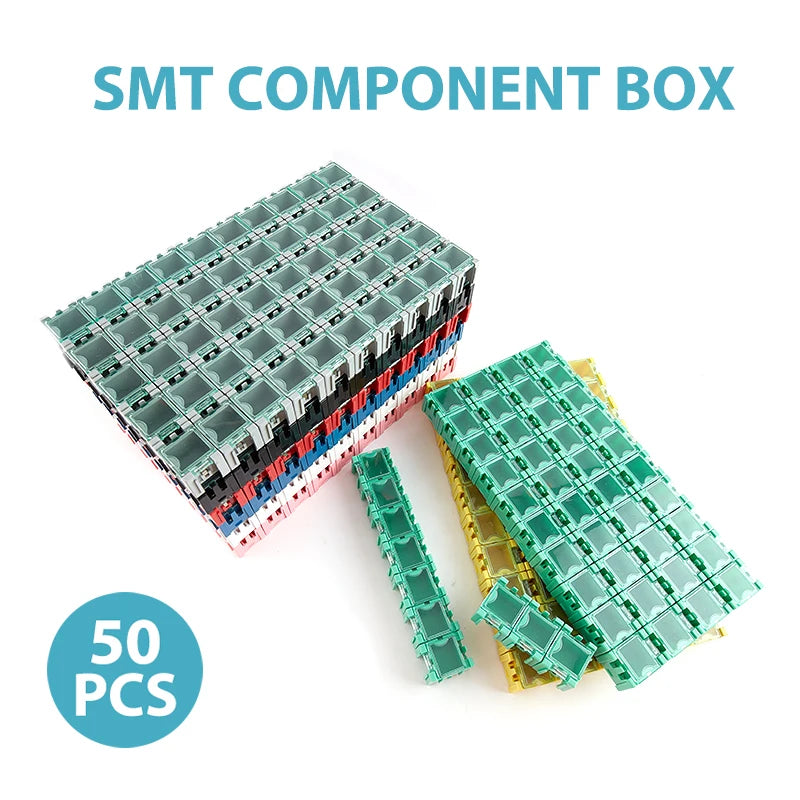 50 unids/set SMD SMT contenedor de componentes electrónicos Mini kit de cajas de almacenamiento