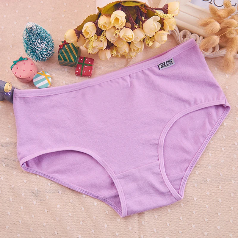 Bragas de talla grande para mujer, ropa interior de algodón suave, lencería Sexy, 7 unidades por lote