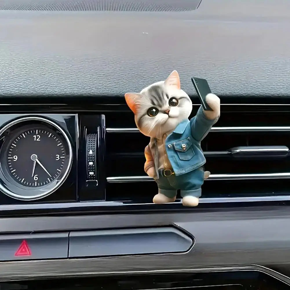 Clips de Perfume para salida de coche, ambientador de aire acondicionado, aromaterapia, lindo gato/perro, accesorios de decoración Interior, herramientas