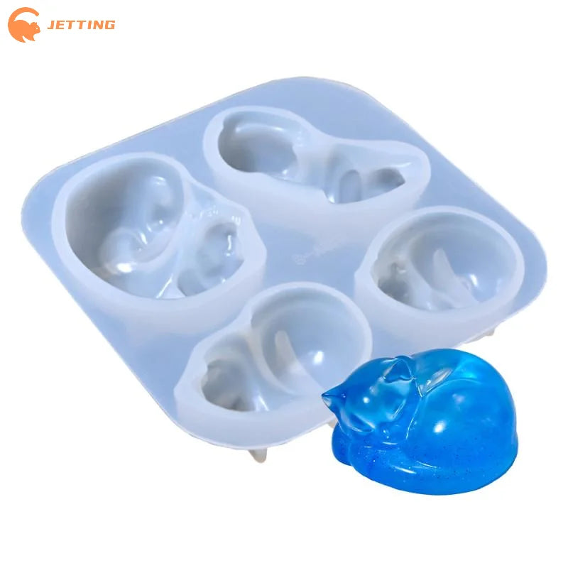 1 unidad Molde de silicona con diseño de gato y perro durmiendo, Serie Mascotas DIY, para velas, aromas, yeso, resina, decoración de tartas de mousse y repostería