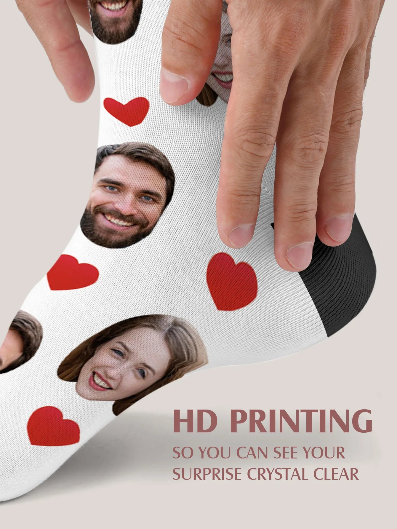 Calcetines con cara personalizada Calcetines con foto personalizados Calcetines divertidos personalizables con su imagen Dos tamaños disponibles Regalo único para pareja