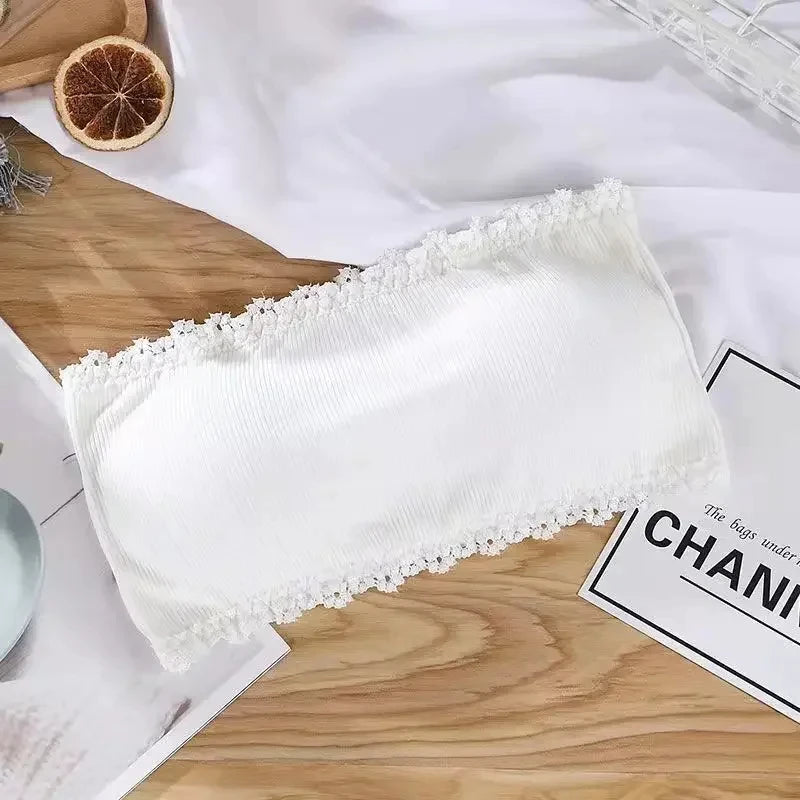 Sujetadores sin tirantes de verano para mujer, Tops sexis de encaje en la espalda para el pecho, ropa interior transpirable sin costuras, sujetador Invisible sólido para envolver el pecho