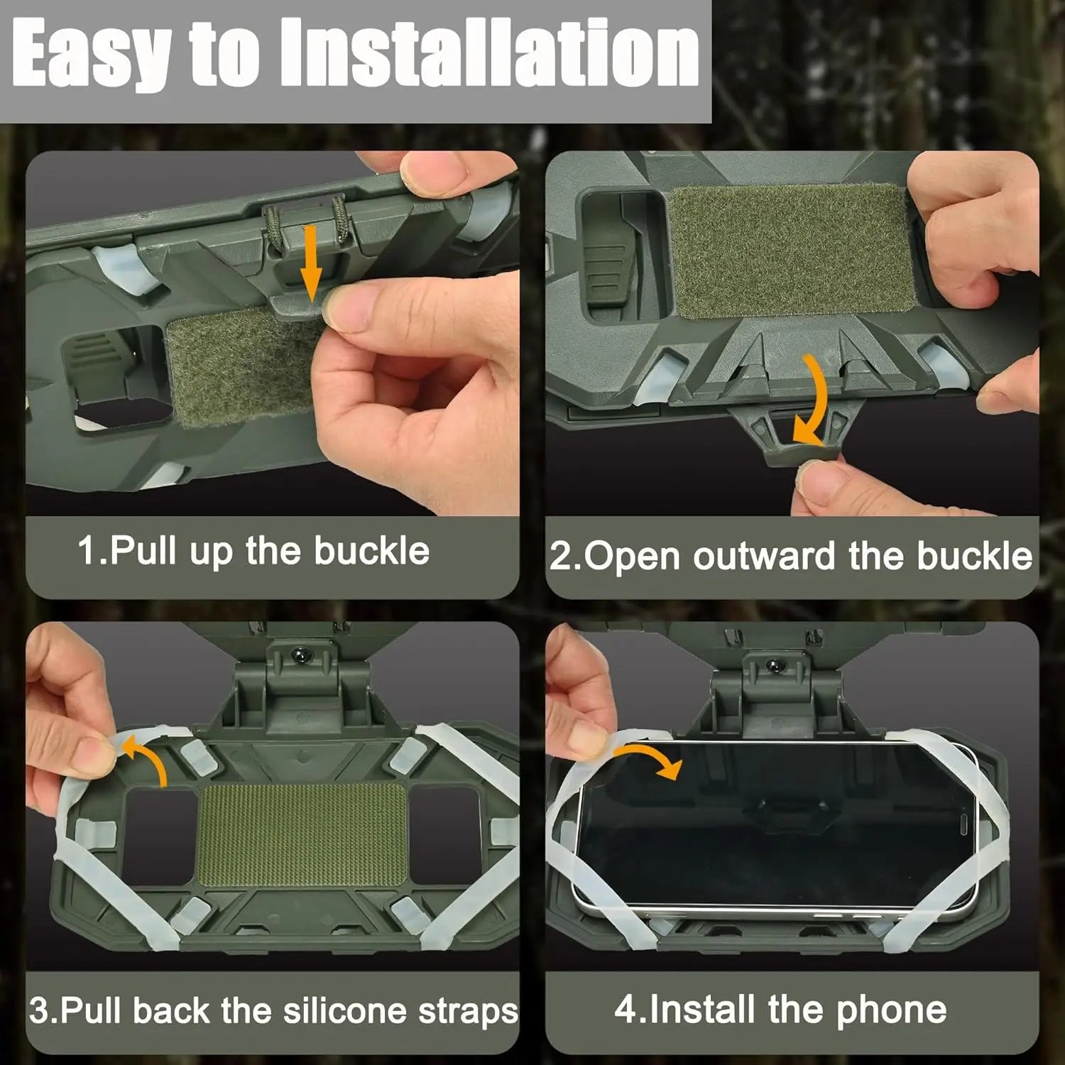Soporte táctico para teléfono MOLLE, tablero de navegación plegable, equipo de sujeción para teléfono móvil, accesorios para chaleco de caza Airsoft