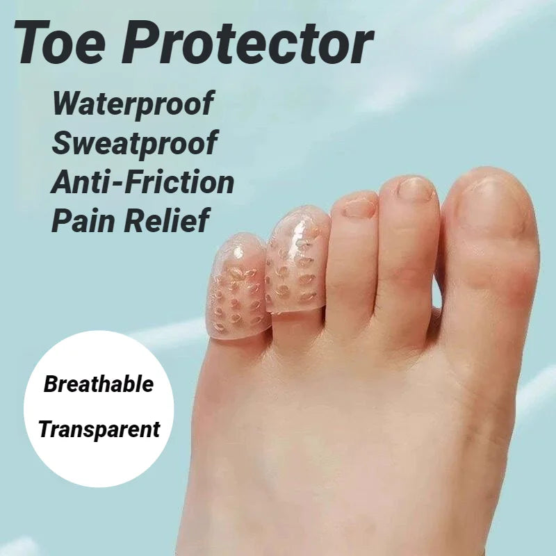 Protectores de dedos de silicona transparentes y transpirables de alta elasticidad, previenen ampollas, callos y durezas, cuidado de los pies antifricción