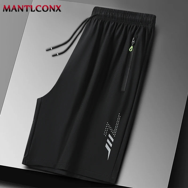 Pantalones Cortos Deportivos de Verano para Hombre, Ropa Deportiva Fresca, Pantalones Cortos Deportivos Casuales, Pantalones Cortos para Gimnasio, Entrenamiento, Correr, Color Negro y Gris