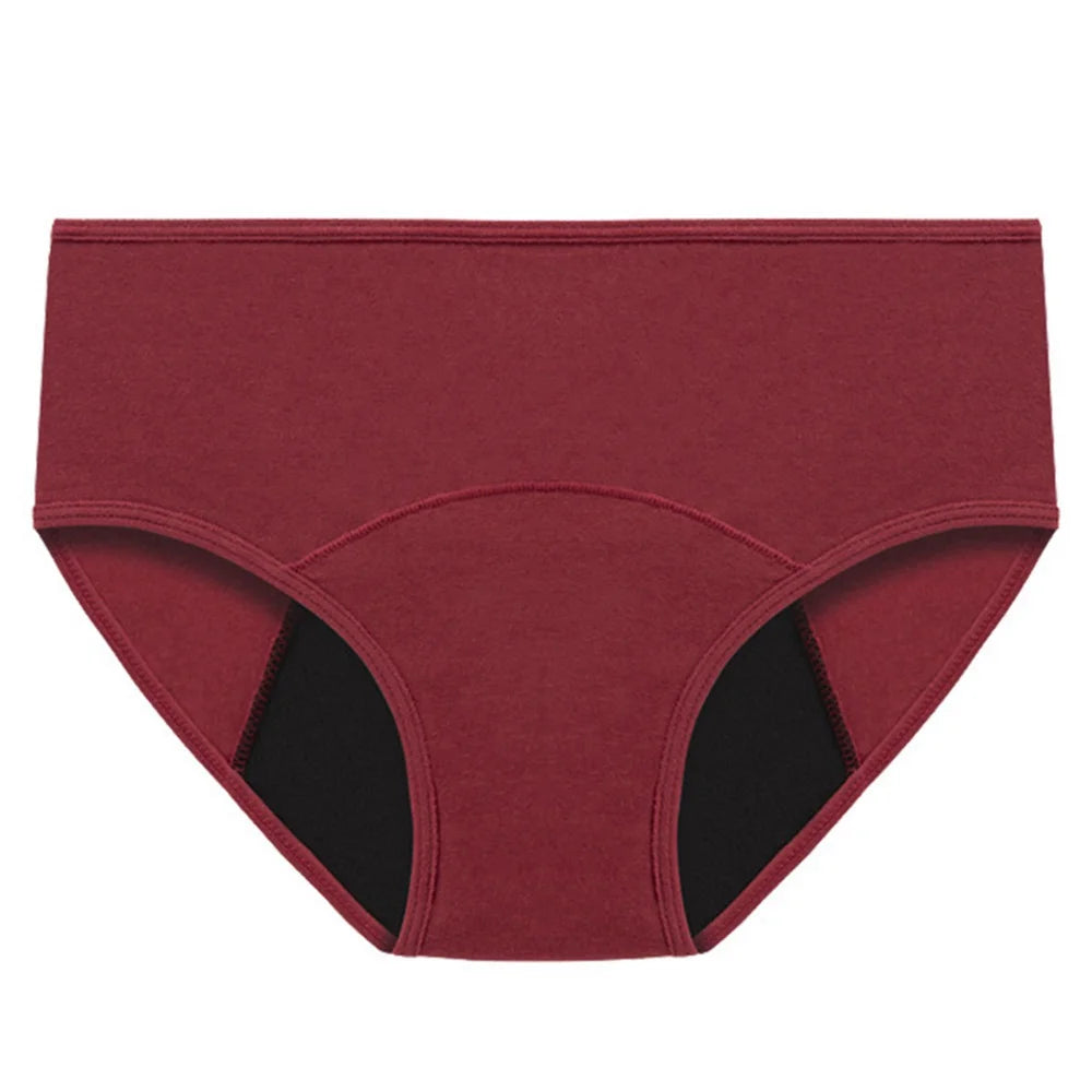 Bragas menstruales muy abundantes para mujer, calzoncillos de algodón transpirables, ropa interior fisiológica de cintura baja para mujer