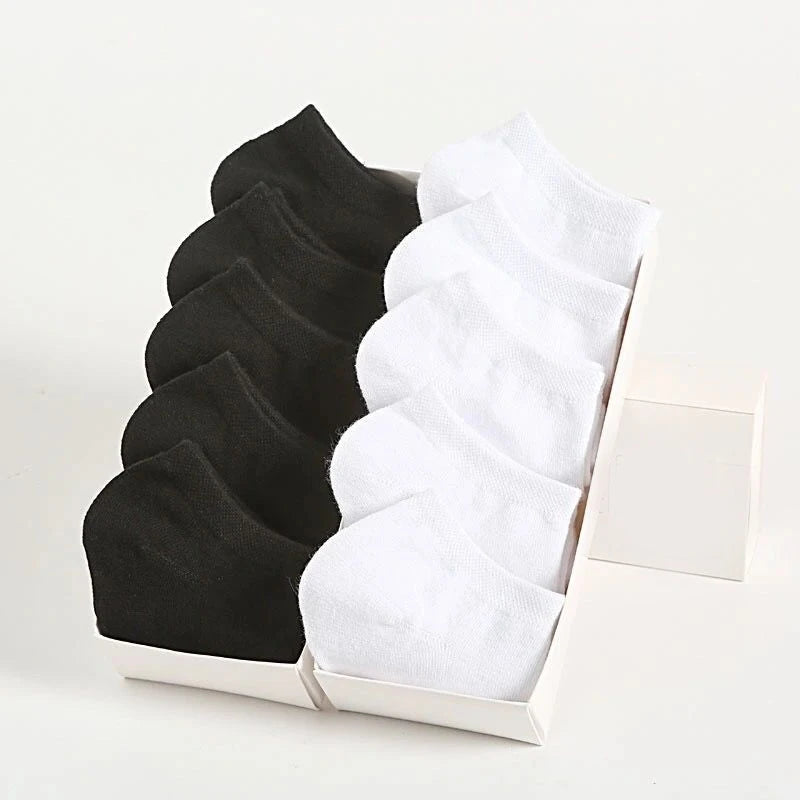 Calcetines tobilleros de corte bajo para hombre y mujer, medias tobilleras finas, transpirables, antiolor, absorbentes de sudor, 10 pares