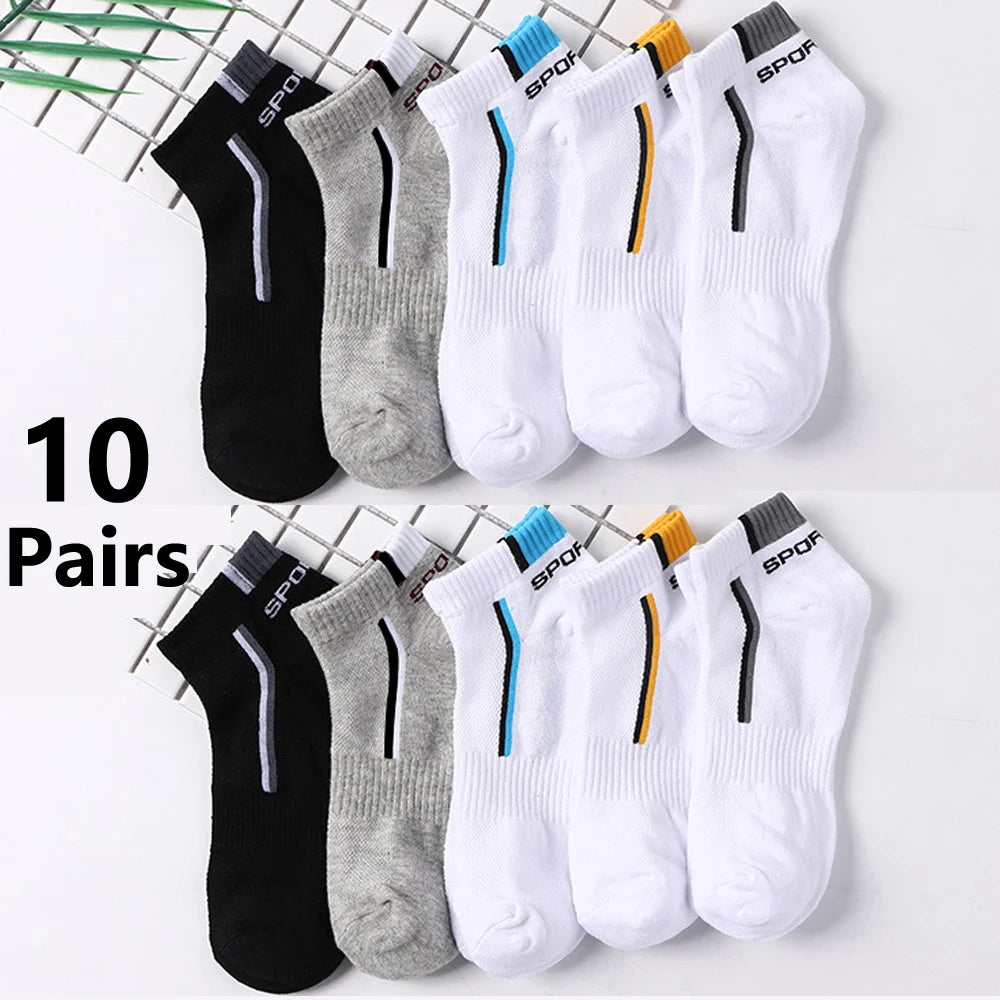 Calcetines náuticos antideslizantes para hombre, 5 pares de calcetines tobilleros con estampado de bloques para negocios y deportes, transpirables, resistentes al sudor, antiolor, cómodos