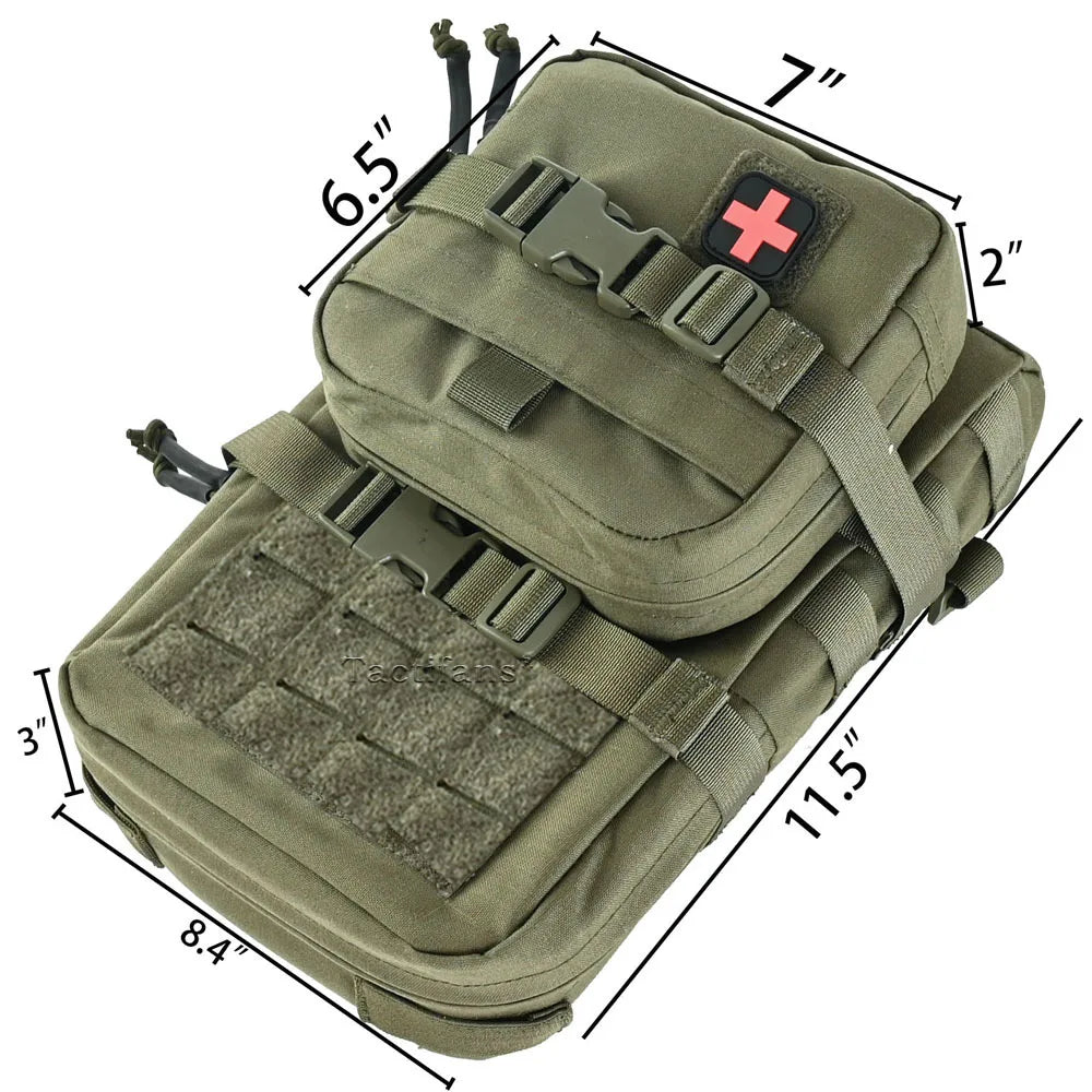 Mini bolsa de hidratación 2 en 1, Mini paquete de hidratación Rip Away IFAK, bolsa médica, parche Med, bolsa MOLLE, bolsa de caza