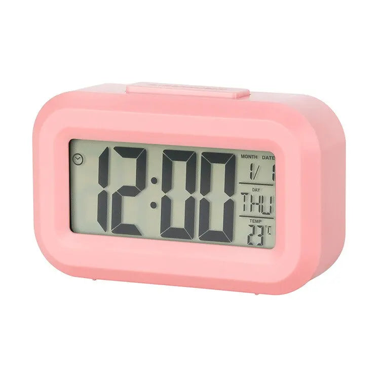 Reloj con alarma digital LED, retroiluminación, calendario de datos, reloj electrónico multifunción, reloj de mesa