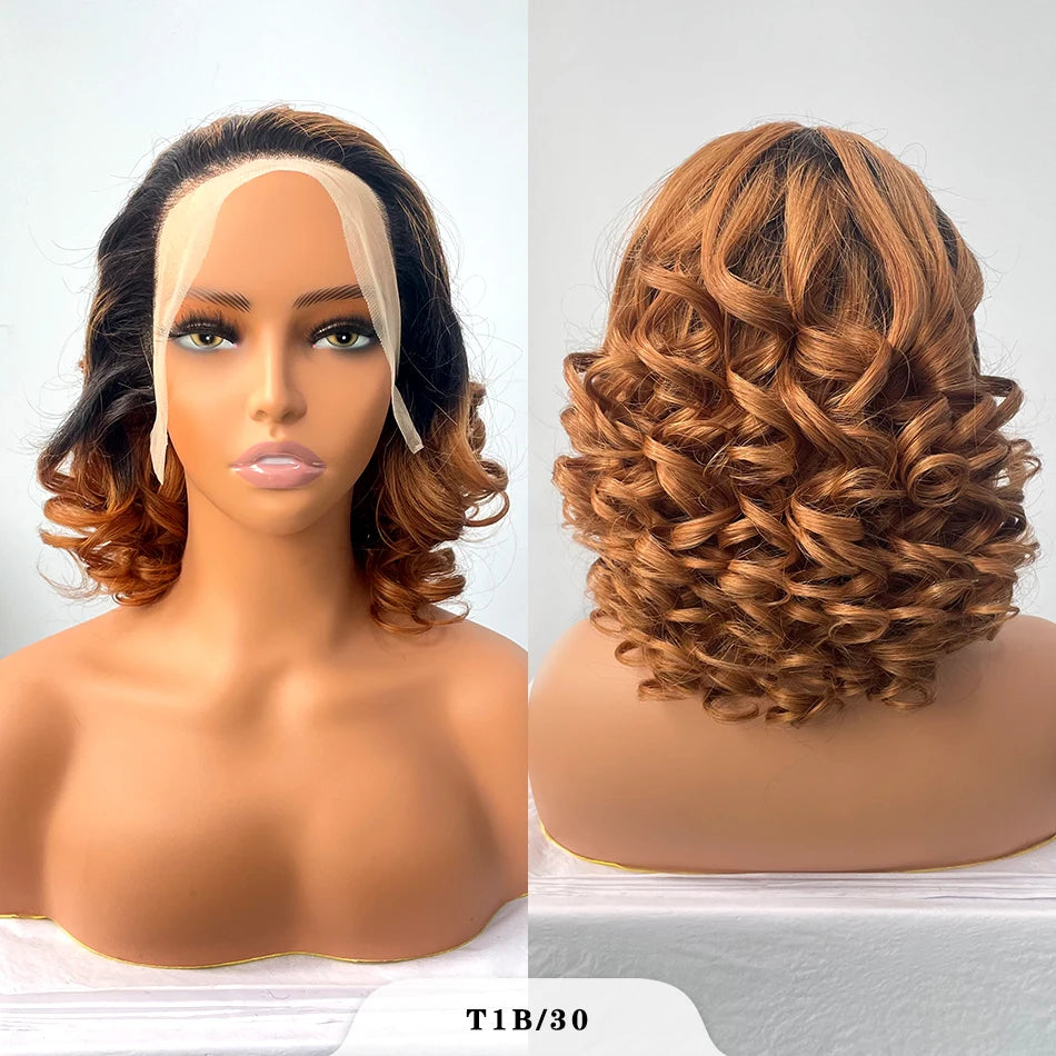 Pelucas de cabello crudo 100% vietnamita, densidad 250, ombré, doble estiramiento, rizado, onda suelta, 13x4 HD, peluca sin pegamento con encaje frontal prearrancado