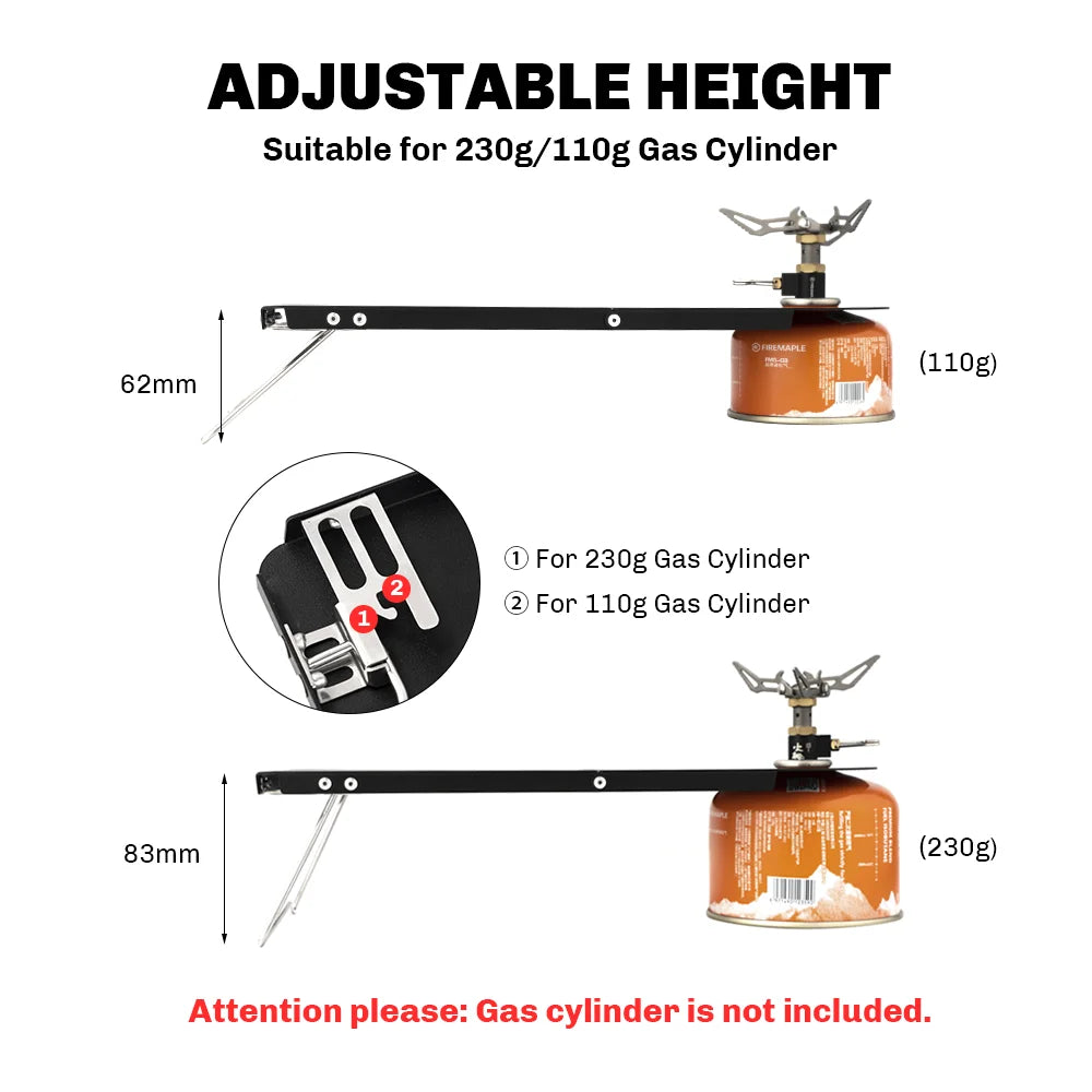 Mesa ultraligera de gasolina y arce de fuego, escritorio de aluminio plegable portátil para senderismo en solitario, Camping, viaje, quemador de Gas, mesa de estante 191g