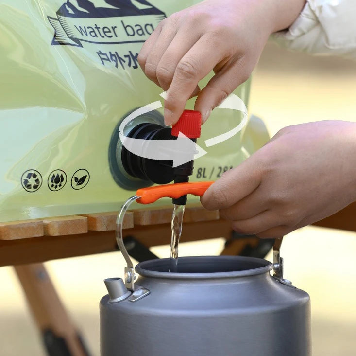 Bolsa de almacenamiento de agua portátil, plegable, para deportes al aire libre, Camping, grifo de escalada de montaña de gran capacidad, bolsa de agua de plástico