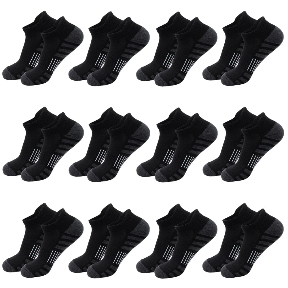 6/24 pares de calcetines deportivos tobilleros para correr, calcetines deportivos acolchados y transpirables de corte bajo para hombres y mujeres