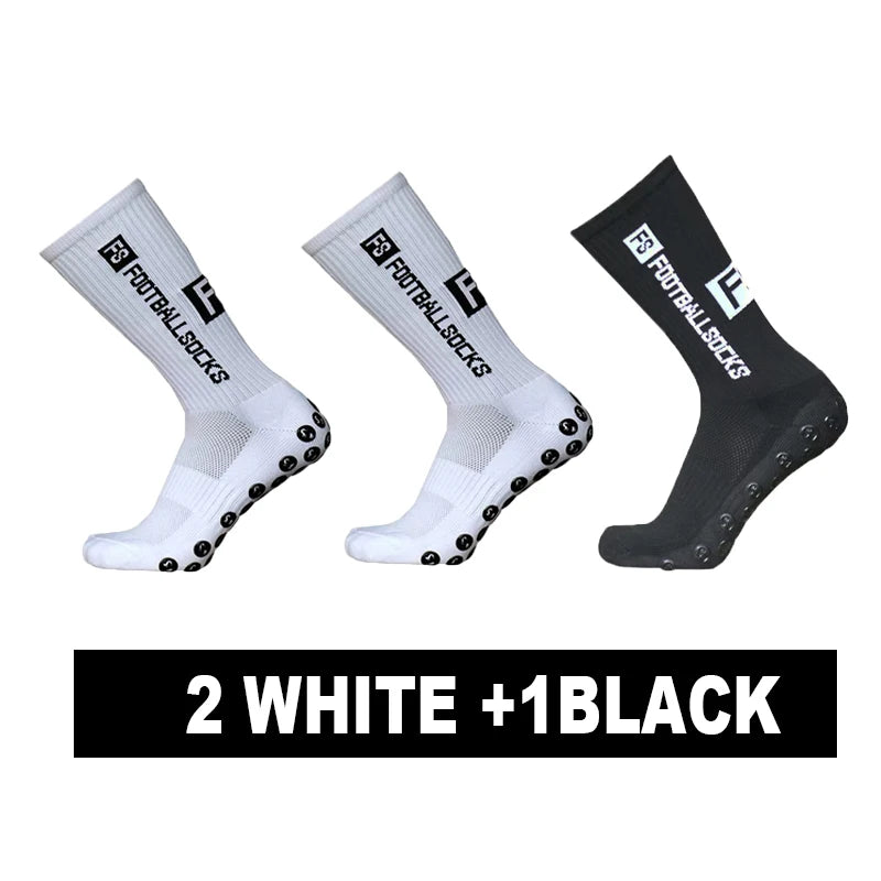 3/1 par nuevo estilo FS calcetines de fútbol redondos de silicona con ventosa agarre antideslizante calcetines de fútbol deportes hombres mujeres béisbol calcetines de Rugby