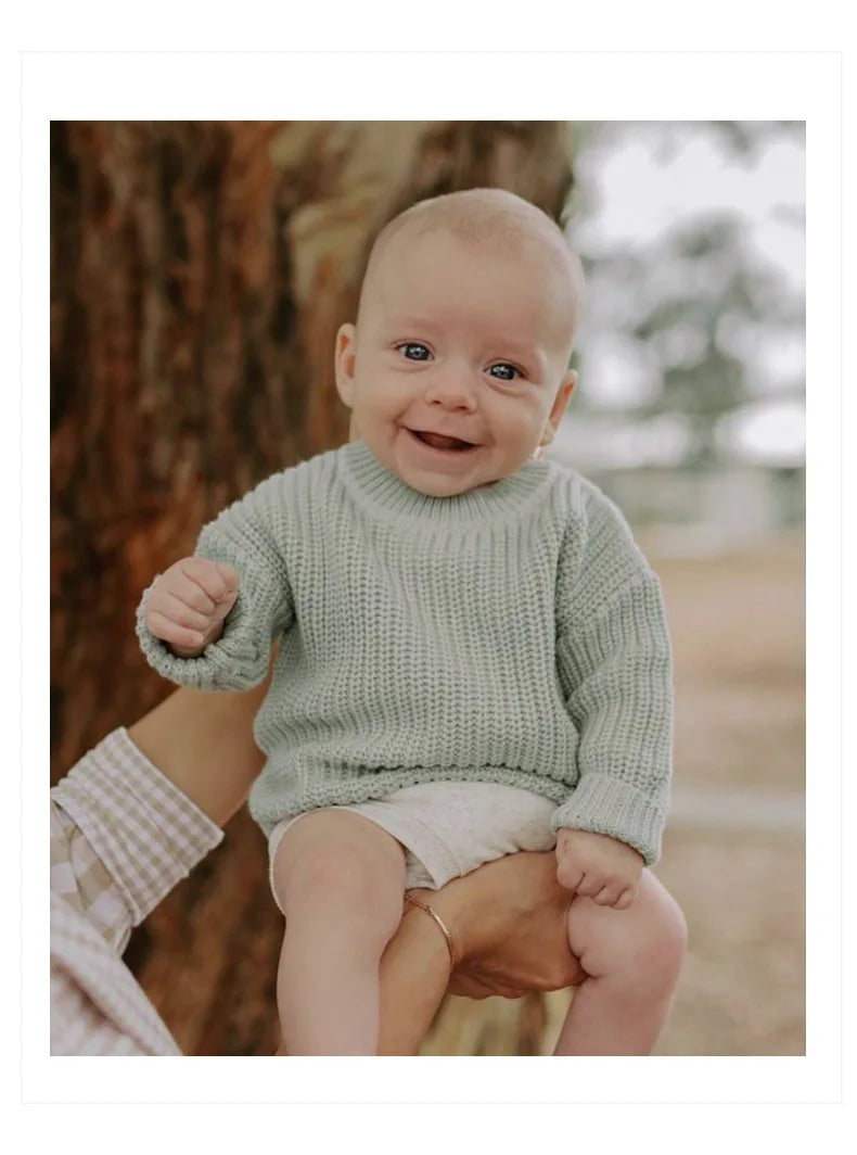 Suéteres de bebé Otoño Invierno niños niñas de manga larga suéter de punto de Color puro bebé niños niñas suéter suéteres ropa
