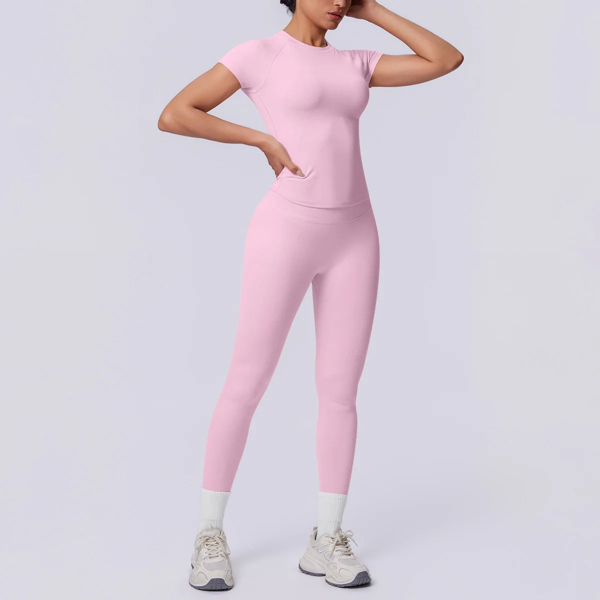 Conjunto Deportivo de Yoga para Mujer, Conjunto de Dos Piezas, Pantalones y Top, Traje Deportivo para Gimnasio, Yoga y Entrenamiento