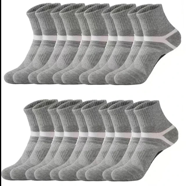 Lote de 3/5/10/20 pares de calcetines deportivos negros para hombre, calcetines informales para correr, Otoño Invierno, calcetines transpirables de alta calidad para hombre