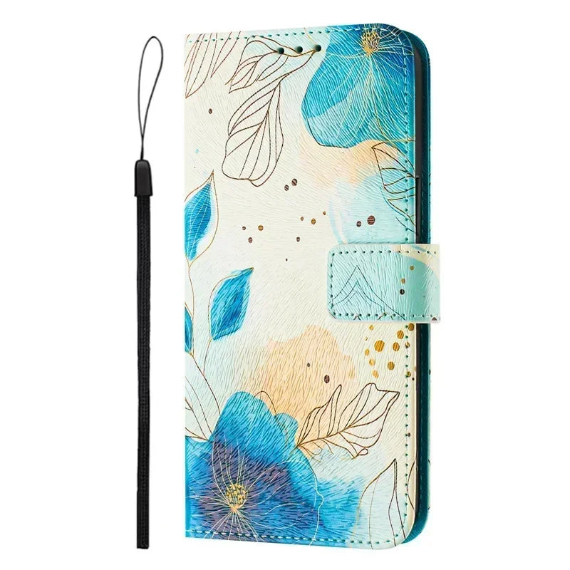 13 Funda de teléfono de cuero para iPhone 13 12 Mini 11 Pro 13Pro 12Pro Max 11Pro Coque Flip Cover Wallet fundas pintadas magnéticas gato oso
