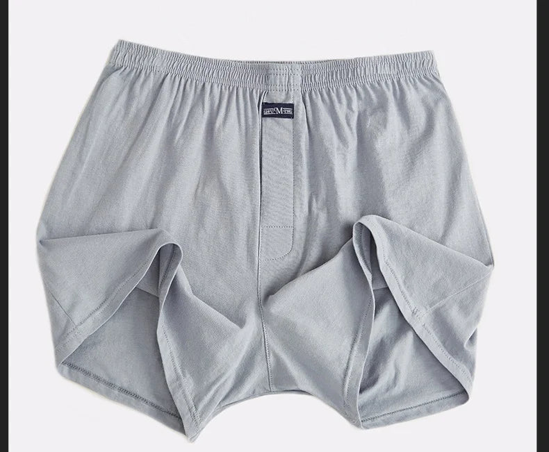1 Uds. Ropa interior para hombre, pantalones Aro de algodón puro para dormir en casa, pantalones cortos holgados y transpirables de cintura alta para hombre, Boxers de cuatro esquinas
