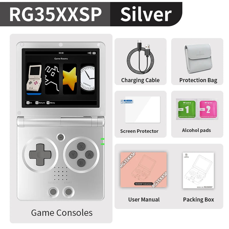 Consola de Juegos Portátil Anbernic RG35XXSP con Pantalla IPS de 3.5 Pulgadas 640*480, Linux, WIFI, Reproductor de Videojuegos Retro, 3300mAh, +5000 Juegos