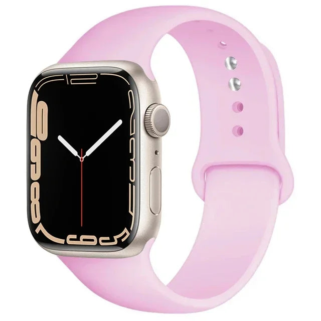 Correa de silicona para Apple Watch, 46mm, 44mm, 45mm, 40mm, 41mm, 42-38mm, 49mm, pulsera deportiva iwatch series 11 10 9 8 7 6 5 SE Ultra3