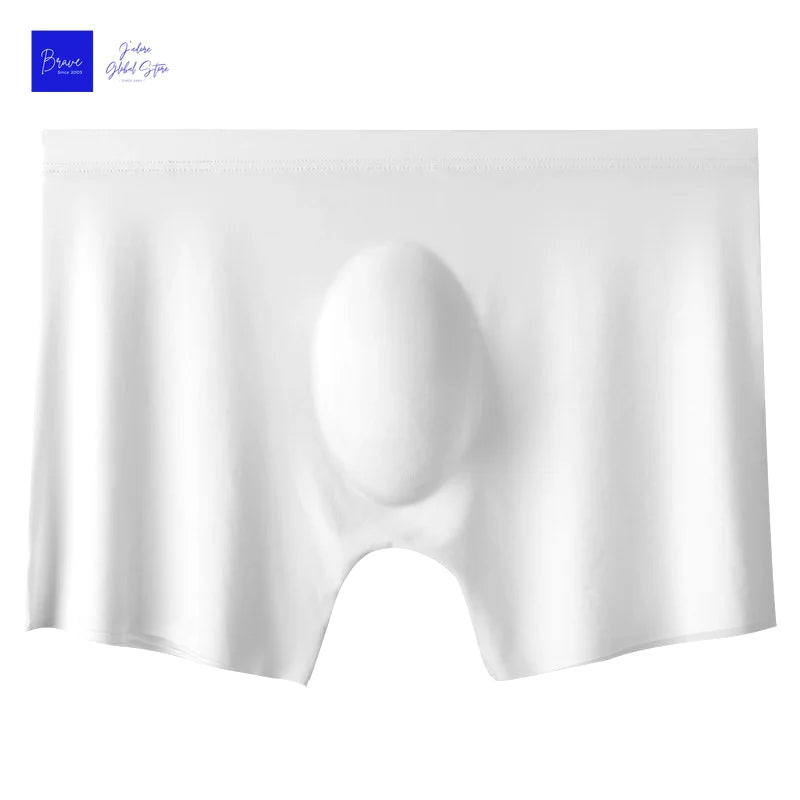 1 unidad de Boxers para hombre, pantalones cortos de seda helada, bragas para hombre, ropa interior Sexy sin costuras, calzoncillos para hombre, bragas transpirables antibacterianas para hombre
