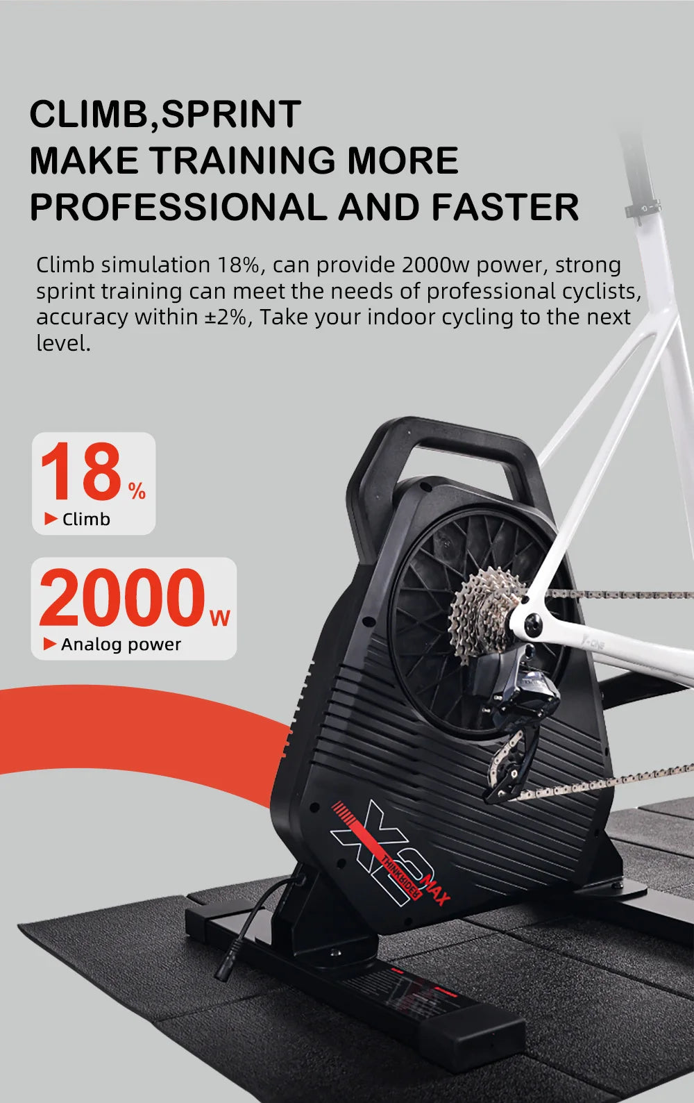 Nuevo ThinkRider X2Max Smart Bike Trainer MTB bicicleta de carretera entrenador doméstico medidor de potencia incorporado Compatible