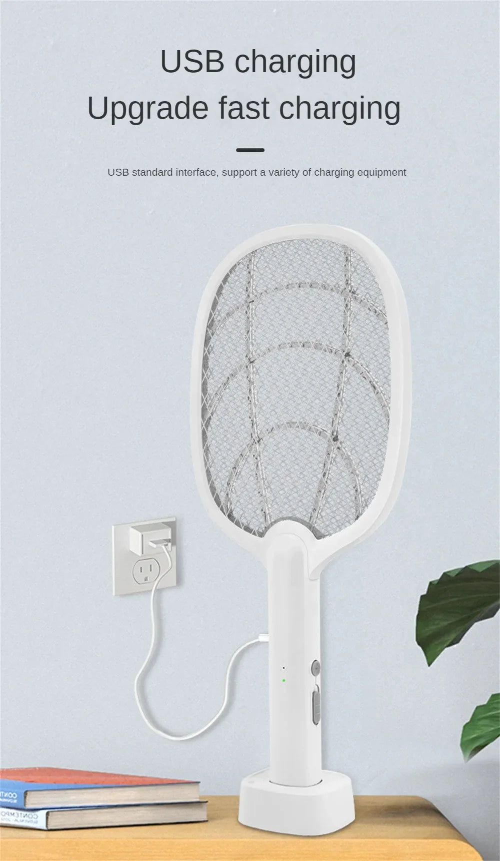 Lámpara antimosquitos, recargable por USB, eléctrica, plegable, mata mosquitos, raqueta, matamoscas, repelente de insectos, Zapper