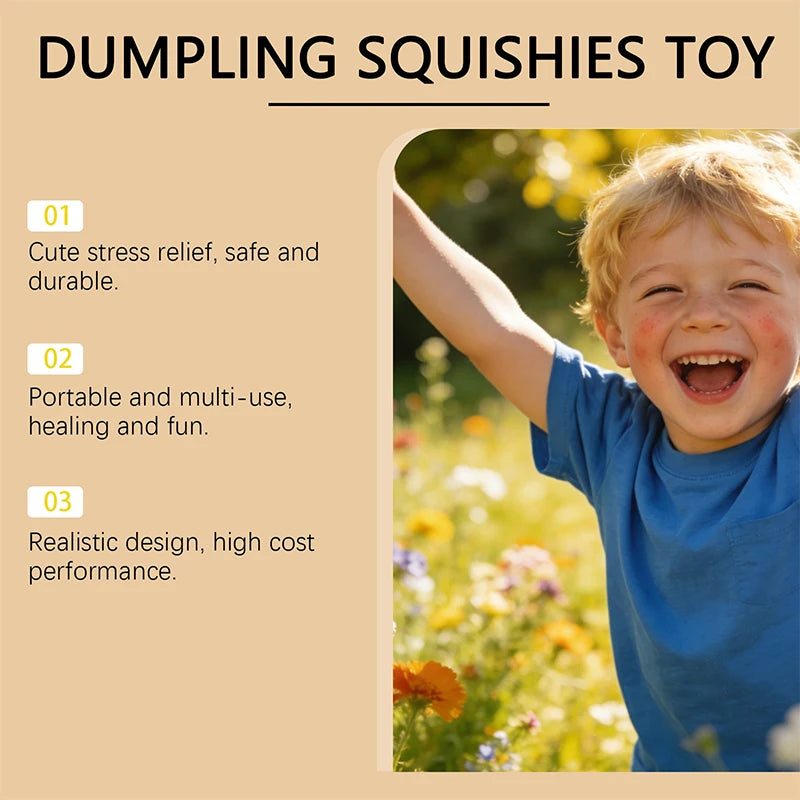 Pelota Antiestrés de Simulación con Forma de Dumpling, de Rebote Lento, Suave al Tacto, para Descompresión, Decoración para Oficina y Hogar, Regalos de Cumpleaños para Niños y Adultos