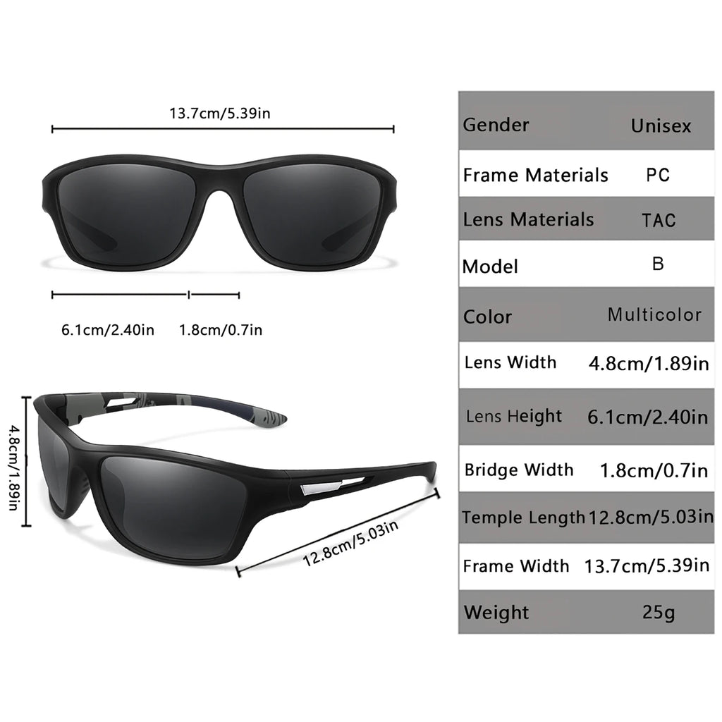 Gafas de sol polarizadas para pescar para hombre y mujer, lentes de sol antideslumbrantes UV400 para ciclismo, conducción, senderismo, 1 unidad