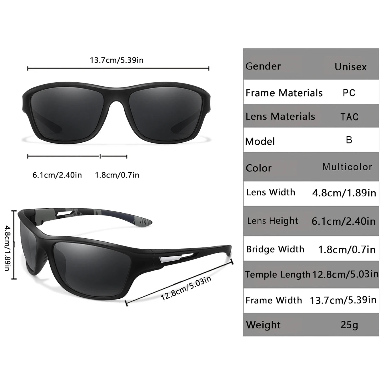 Gafas de sol polarizadas para pescar para hombre y mujer, lentes de sol antideslumbrantes UV400 para ciclismo, conducción, senderismo, 1 unidad