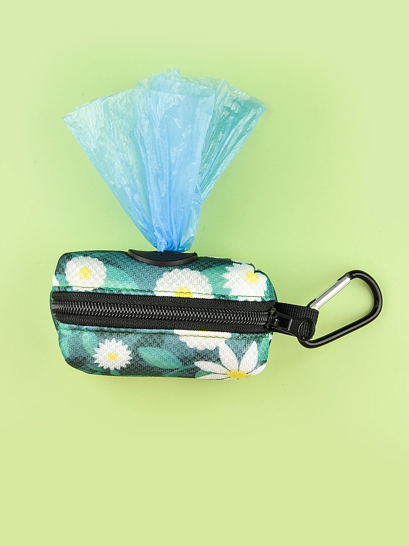 Dispensador de soporte para bolsa de excrementos de mascotas, diseño bonito con estampado abstracto, sin bolsa y correas para excrementos, se puede conectar con cualquier correa para perros