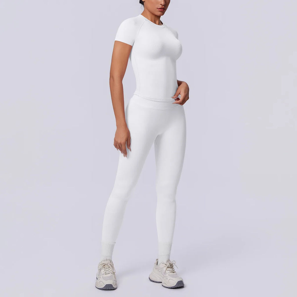 Conjunto Deportivo de Yoga para Mujer, Conjunto de Dos Piezas, Pantalones y Top, Traje Deportivo para Gimnasio, Yoga y Entrenamiento