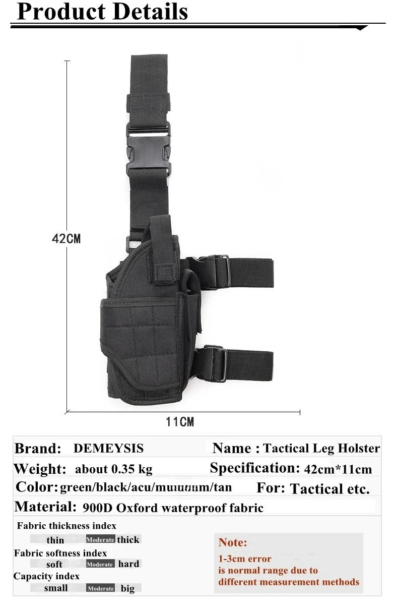 Funda Universal para pistola con pierna caída, bolsa táctica para pistola en el muslo para diestros, arnés para piernas para todas las pistolas