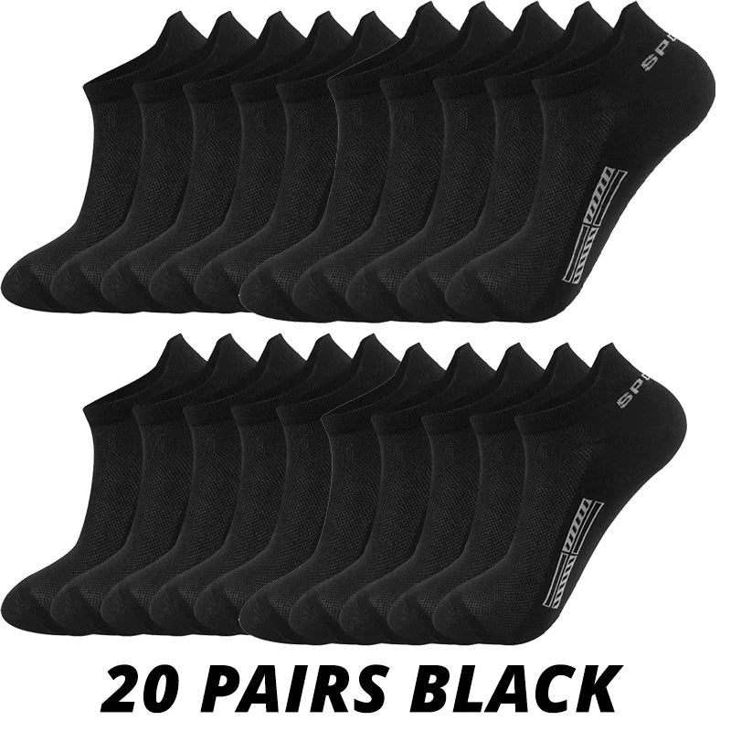 5/10/20 pares de calcetines deportivos de poliéster transpirables de malla fina de verano para hombre calcetines cortos absorbentes de sudor