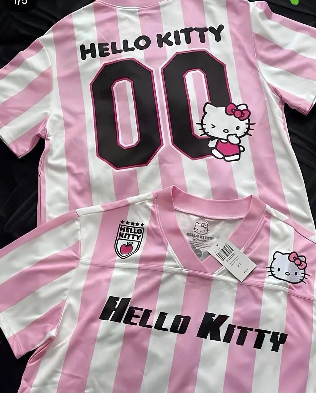 Camiseta de dibujos animados de Hello Kitty, ropa deportiva de moda para mujeres y hombres, pijamas con cuello en V, ropa de calle holgada informal ligera y transpirable, Tops