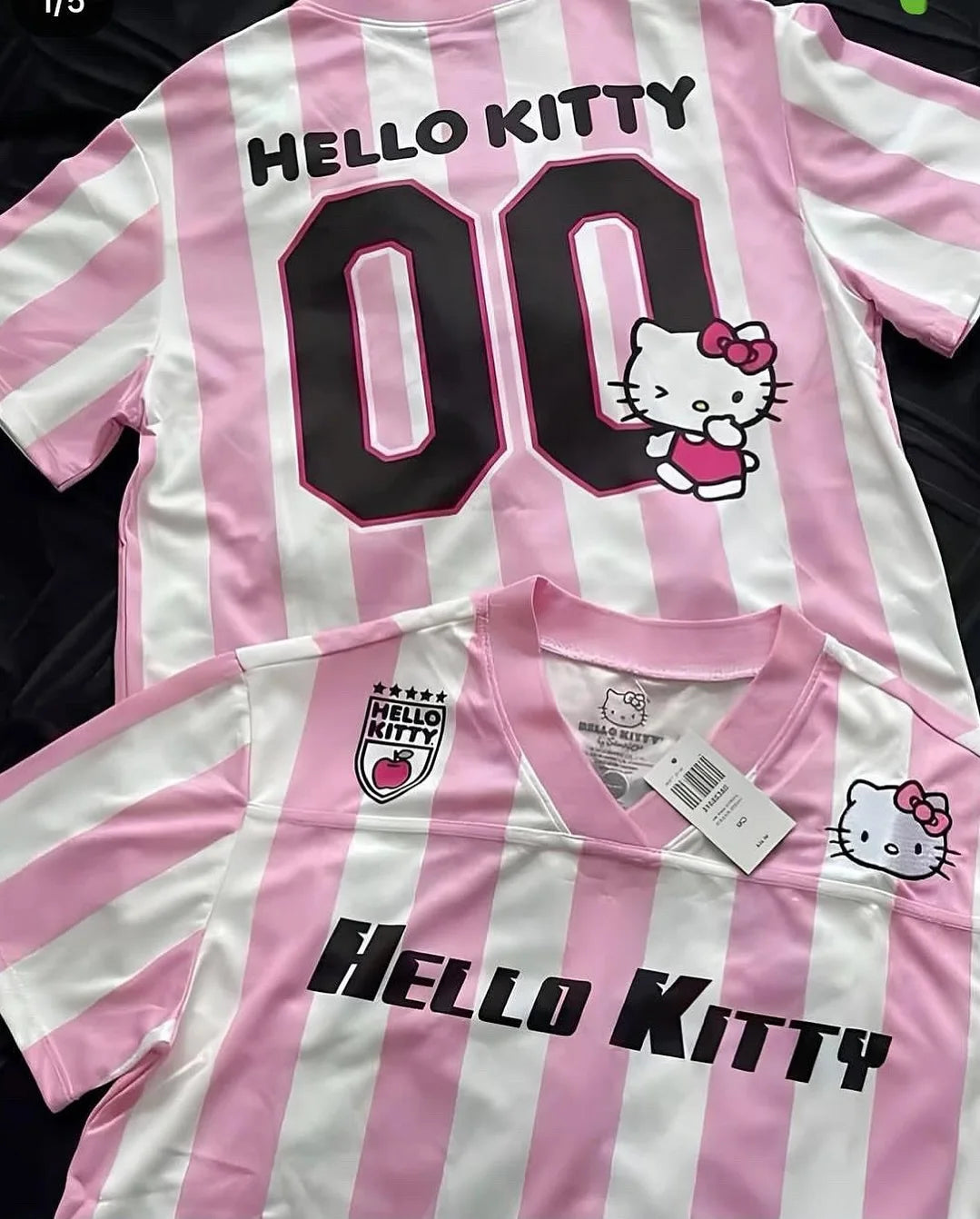 Camiseta de dibujos animados de Hello Kitty, ropa deportiva de moda para mujeres y hombres, pijamas con cuello en V, ropa de calle holgada informal ligera y transpirable, Tops