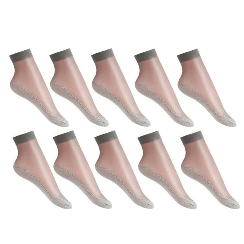 Calcetines transpirables ultrafinos para mujer, medias suaves, informales, ligeras, transparentes, para primavera y verano, 10 pares，calcetines dedos，calcetin mujer，calcetines dedos separados para mujer