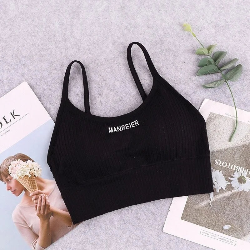 Nuevo Sujetador deportivo para mujer, Top corto Sexy para gimnasio, ropa interior de algodón para mujer, Tops de tubo suaves y cómodos, Tops de sujetador para mujer para niñas