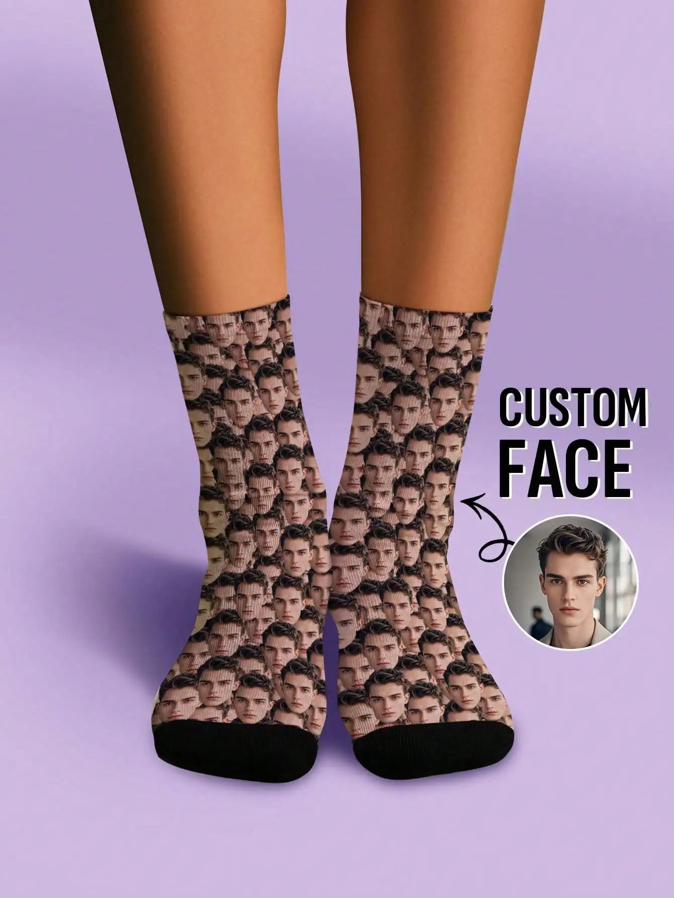 Calcetines con cara personalizada Calcetines con foto personalizados Regalo divertido para hombres Mujeres Parejas Amigos Calcetines estampados personalizados únicos