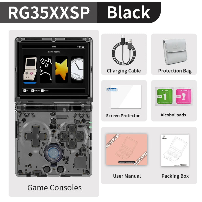 Consola de Juegos Portátil Anbernic RG35XXSP con Pantalla IPS de 3.5 Pulgadas 640*480, Linux, WIFI, Reproductor de Videojuegos Retro, 3300mAh, +5000 Juegos