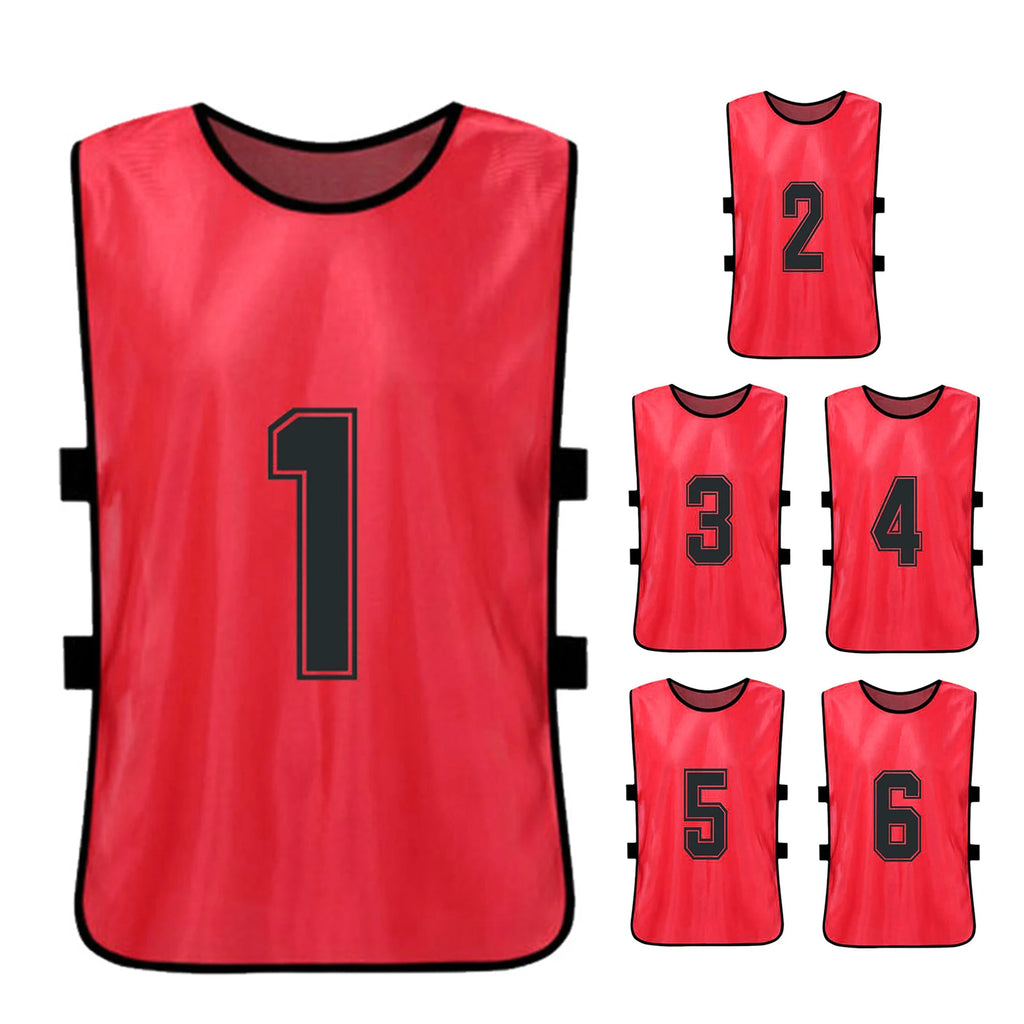 Pinnies de fútbol para adultos, camisetas de secado rápido, equipo deportivo de entrenamiento, Baberos numerados, chaleco deportivo de práctica, 6/12 piezas