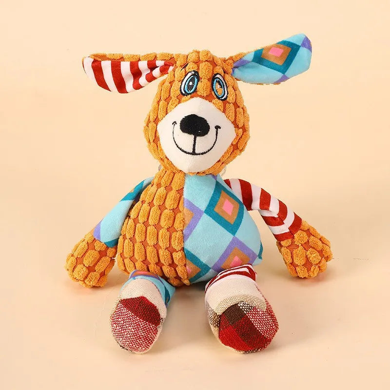 Juguete de peluche para mascotas, animales bonitos, resistente a mordeduras, interactivo, chirriante, juguete para masticar para perros, limpieza de dientes, juguete para masticar, suministros para mascotas