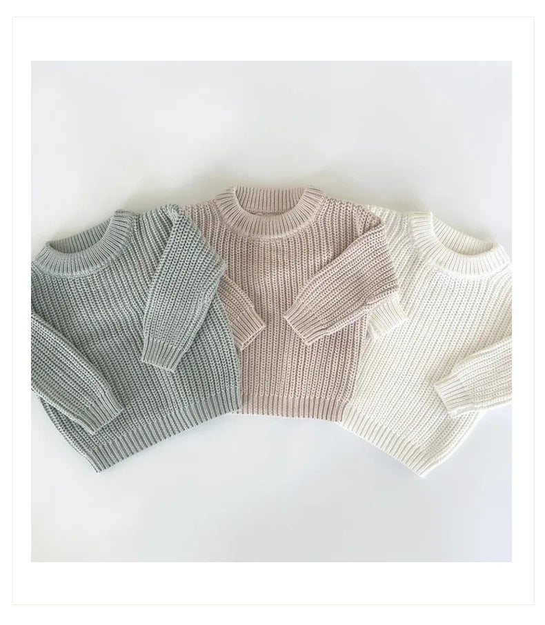 Suéteres de bebé Otoño Invierno niños niñas de manga larga suéter de punto de Color puro bebé niños niñas suéter suéteres ropa