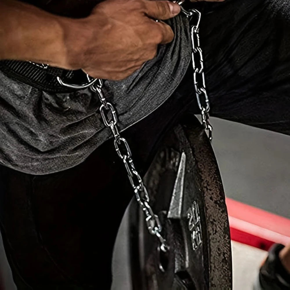 Cinturón de inmersión para levantamiento de pesas, cinturón de gimnasio de neopreno con cadena para Fitness, culturismo, entrenamiento de fuerza, correa de cintura de carga